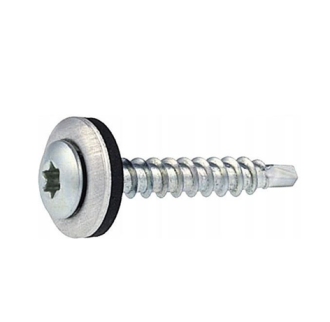 Torx schroef verzinkt met neopreenring tbv aluminium/zwarte daktrim