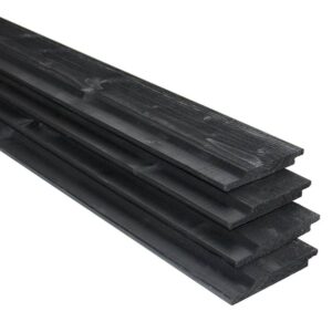 Sponningplanken en halfhoutrabat zwart gespoten