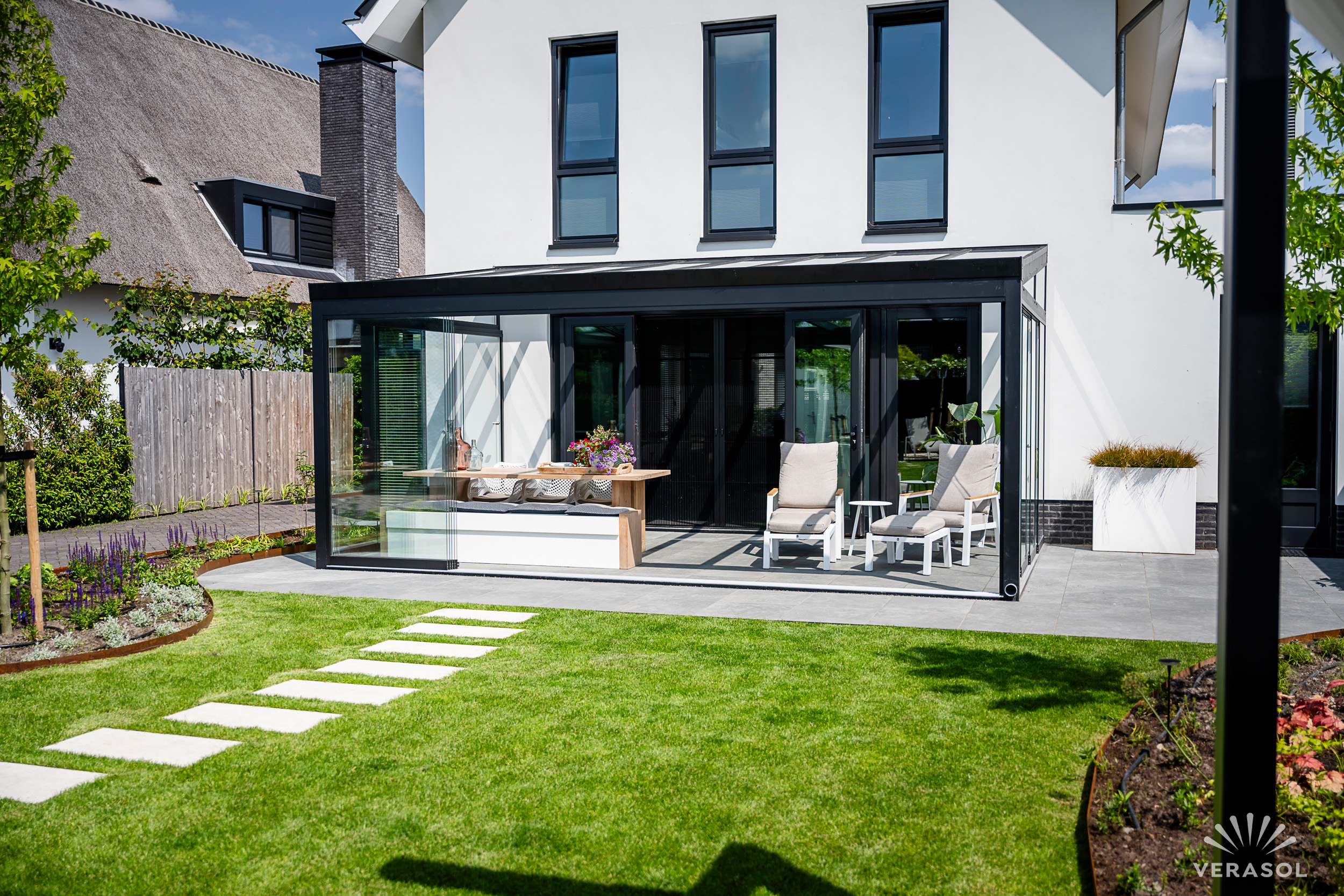 Aluminium Profiline terrasoverkapping met glas 400cm diep - Afbeelding 2