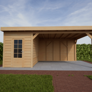 Doe het zelf overkapping met berging