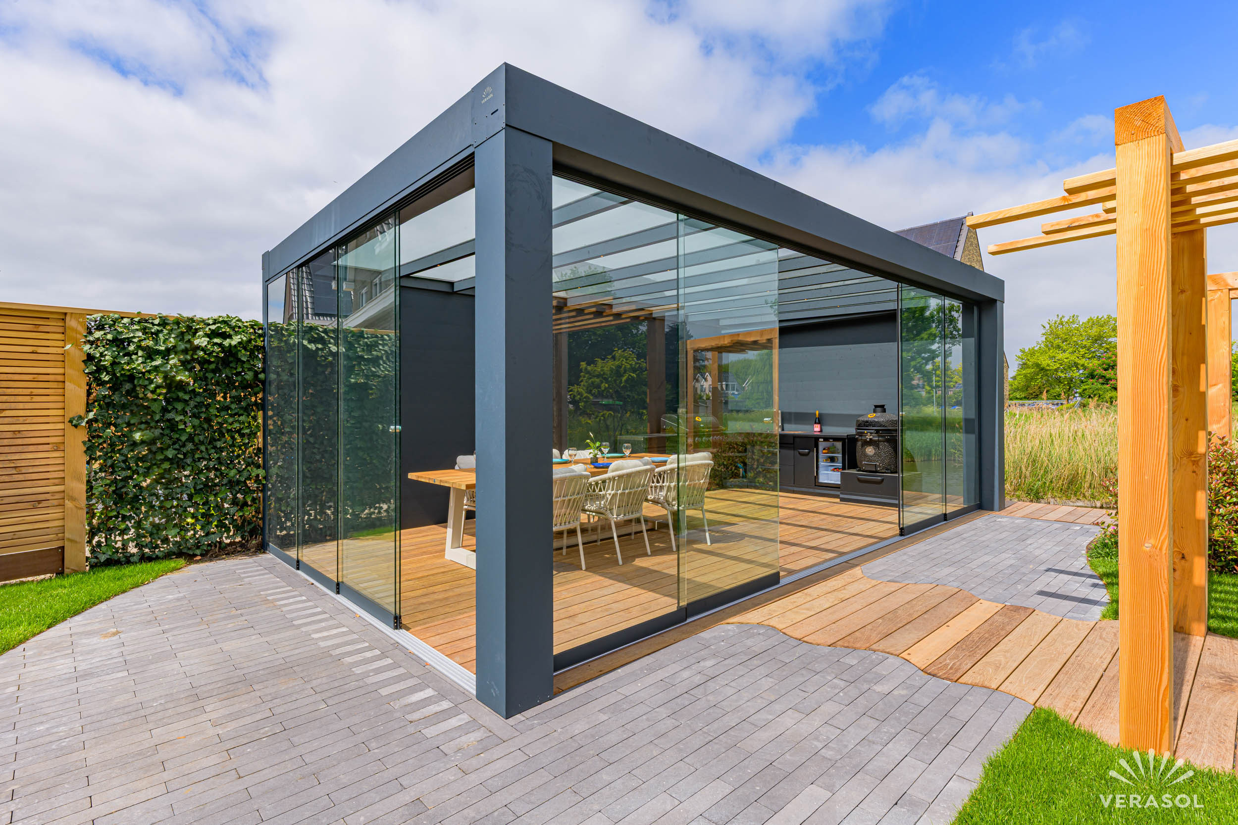 Aluminium Cube terrasoverkapping 350cm diep - Afbeelding 3