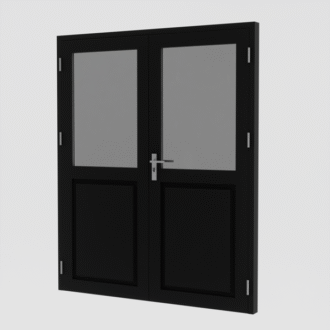 Luxe zwart gespoten dubbele deur