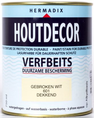 Houtdecor Gebroken wit 601, 0,75 liter