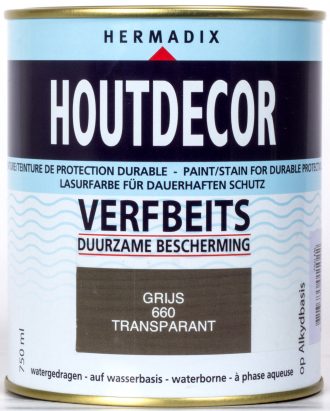 Houtdecor Transparant grijs 660, 0,75 liter
