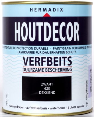 Houtdecor Zwart 620, 0,75 liter