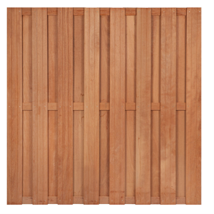 17-planks Hardhouten recht scherm 180×180