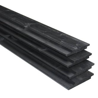 Sponningdelen zwart 18x195mm, lengte 540cm